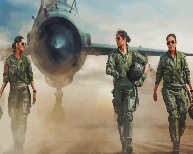 Women Military paint by number