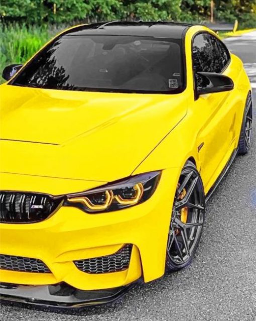 Yellow BMW M4 paint by numbers