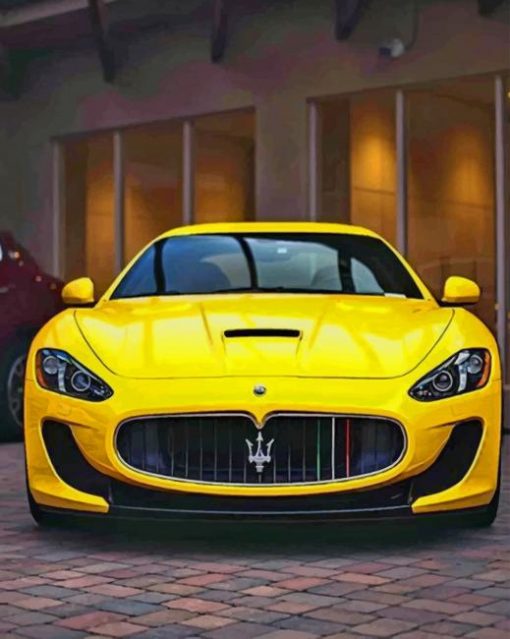 Yellow Maserati paint by numbers