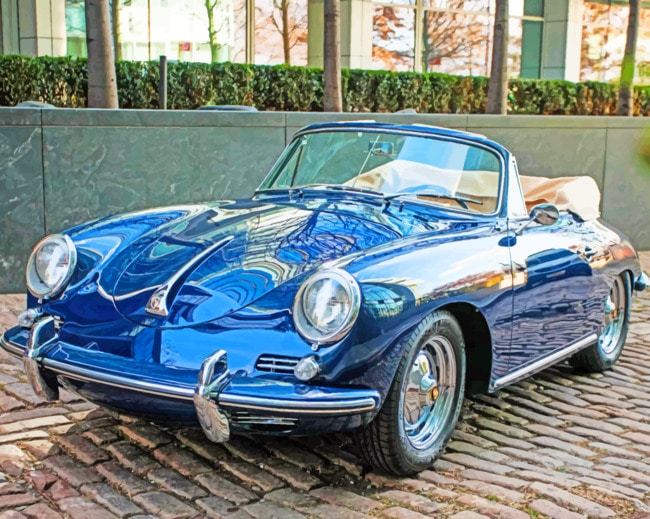 Blue Porsche 356B paint by numbers
