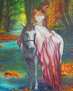 Beautiful Women On The Horse paint by numbers