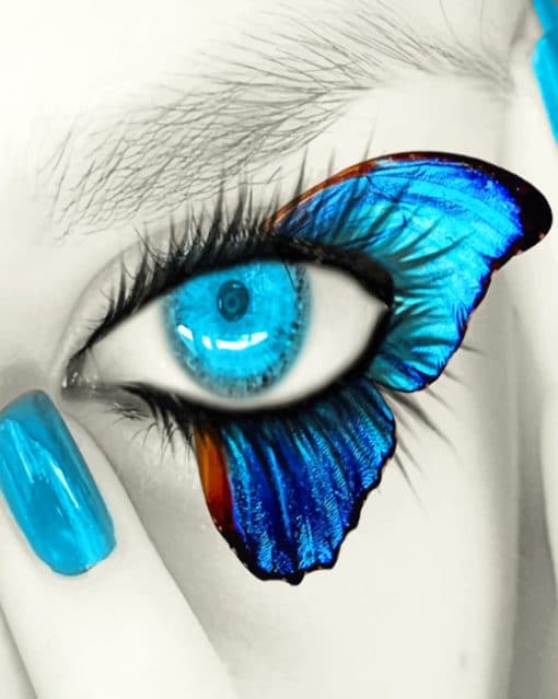 Blue Butterfly Eye paint by numbers
