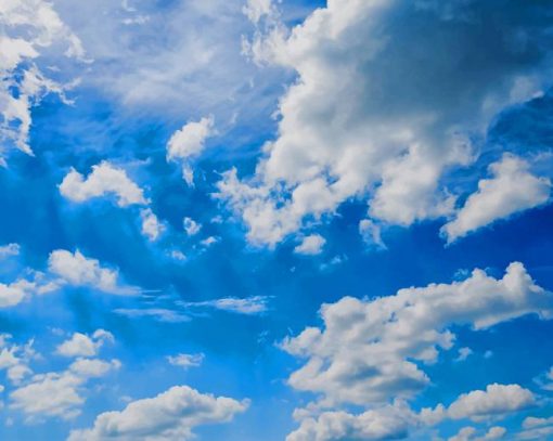 Blue Sky With Puffy Clouds paint by number