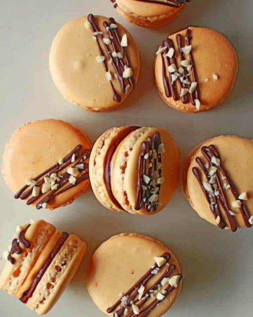 Chocolate Peanut Butter Macarons Paint by numbers