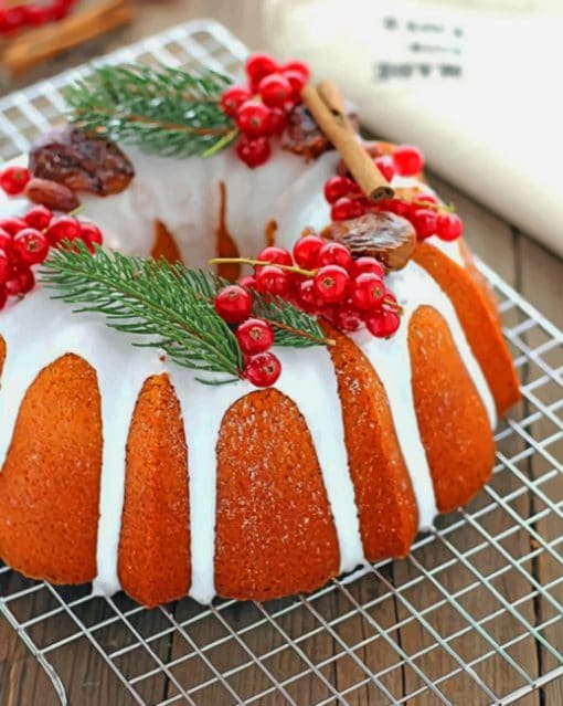 Christmas Bundt Cake paint by numbers