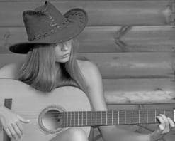 Cowgirl Playing Guitar paint by number