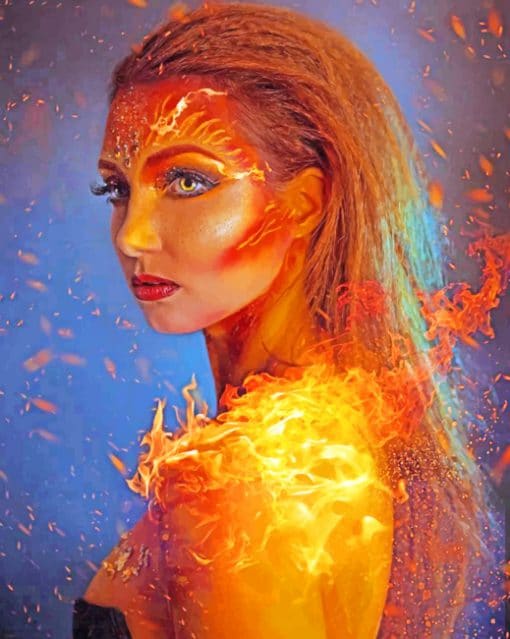 Fire Woman paint by numbers