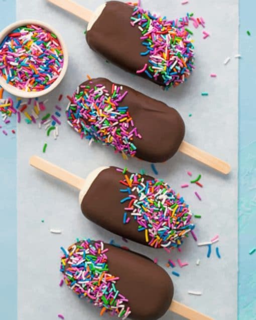 frozen Chocolate Ice Cream Popsicle paint by numbers