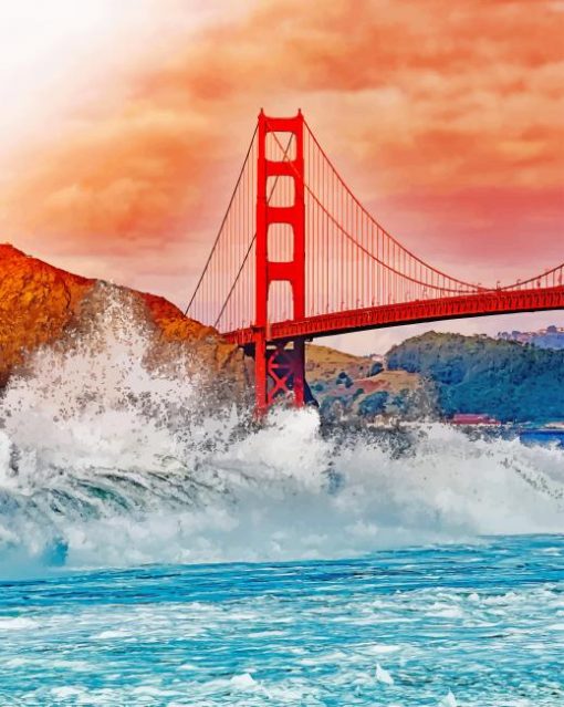 Golden Gate Bridge In San Francisco paint by number