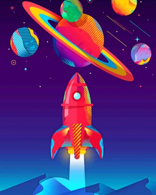 Illustration Space paint by numbers