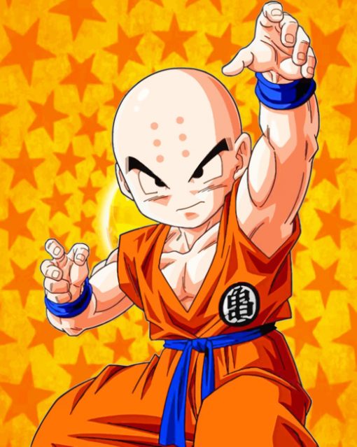 Krillin Dragon Ball painnt by numbers