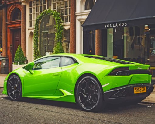 Lamborghini Lime Green paint by numbers