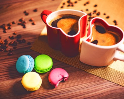 Macarons With Coffee Cup paint by numbers