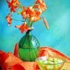 Orange Flowers Still Life paint by numbers