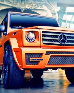 Orange Mercedes G Class paint by numbers