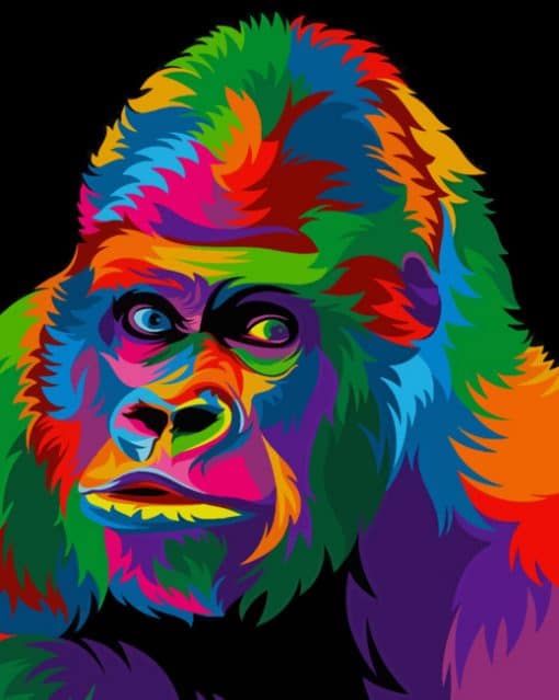 Colorful Pop Art Monkey paint by numbers
