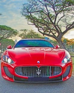 Red Maserati Granturismo paint by numbers