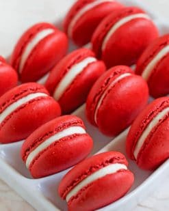Red Velvet Macarons painnt by numbers