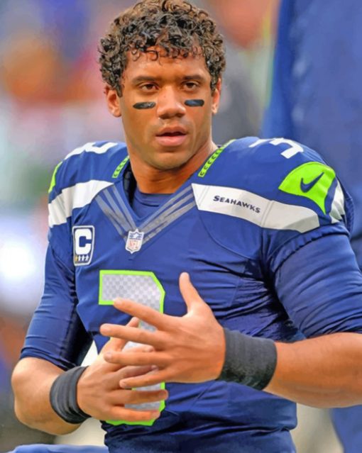 Russell Wilson Player paint by numbers