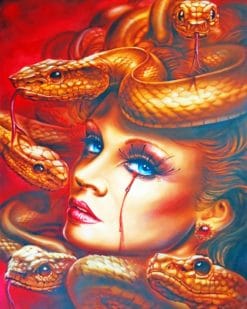 Snakes Woman Art paint by numbers
