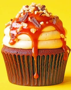 Snickers And Caramel Cupcakes paint by numbers
