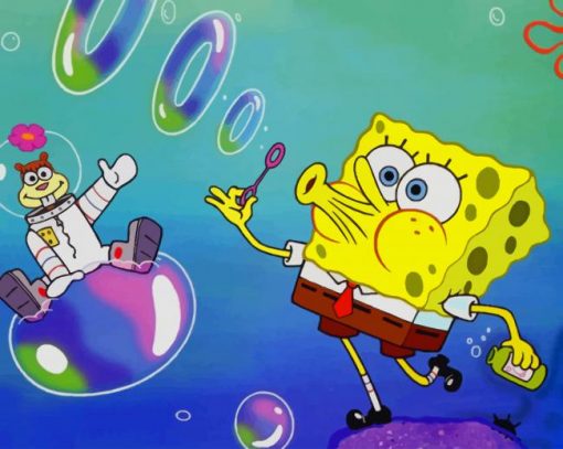 SpongeBob And Sandy Cheeks paint by number
