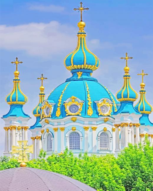 St. Andrew's Church Ukraine paint by numbers