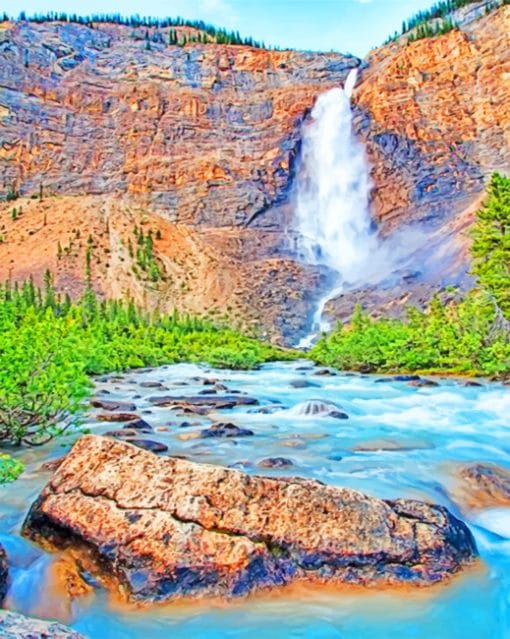 Takakkaw Falls Canada paint by numbers