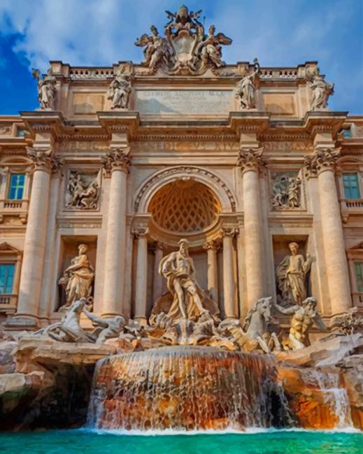 Trevi Fountain Italy paint by numbers