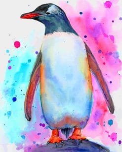 Watercolor Penguin paint by numbers