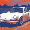 White Porsche Singer paint by numbers