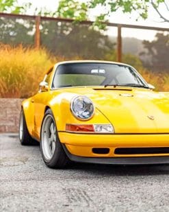 Yellow porsche 911 classic paint by numbers