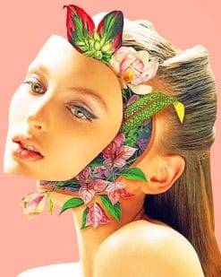 Abstract Floral Face paint by numbers