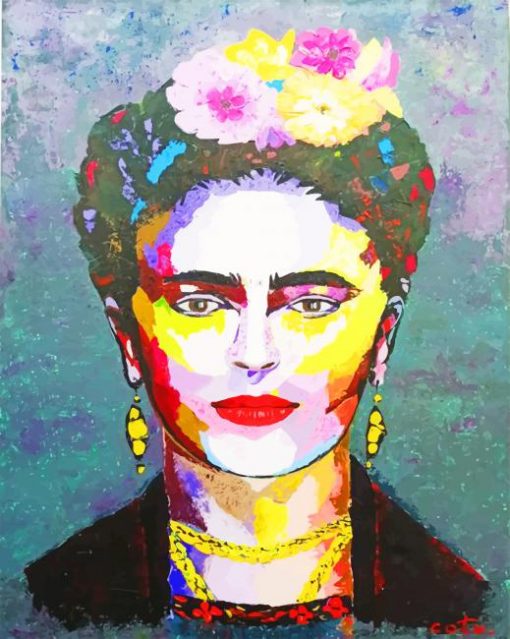 Abstract Of Frida Kahlo paint by numbers