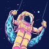 Astronauts In Moon Swing painnt by numbers