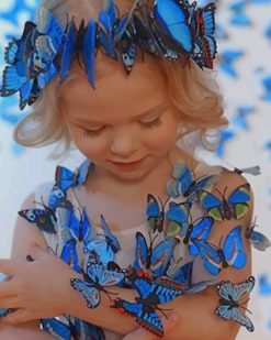 Beautiful Girl With Butterflies paint by numbers