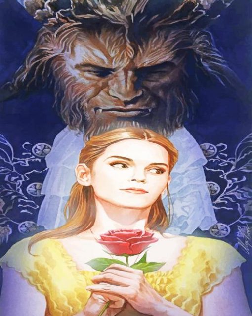Beauty And Beast Illustration paint by numbers