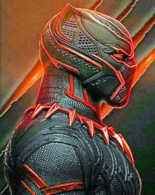 Black And Red Panther Marvel paint by numbers