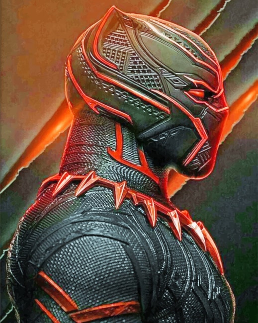 Black And Red Panther Marvel paint by numbers