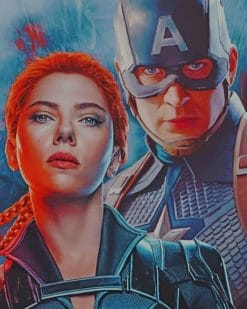 Black Widow And Captain America paint by numbers