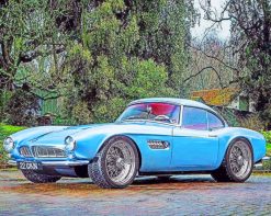 Blue BMW 507 paint by numbers