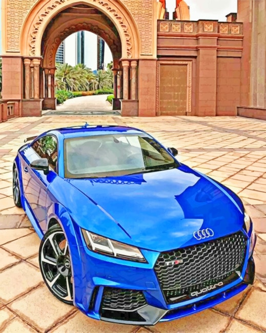 Blue Audi TT RS paint by numbers