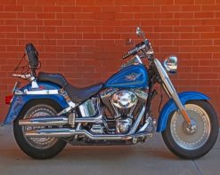 Blue Cruiser Motorcycle paint by numbers