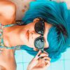 Blue Haired Girl With Sunglasses paint by number