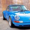 Blue Vintage Porsche paint by numbers