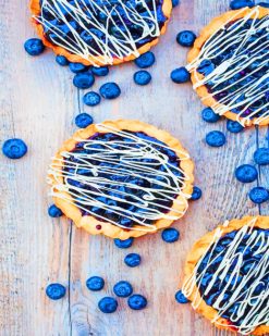 Blueberry Tartlets With White Chocolate paint by numbers