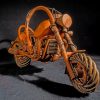 Brown Wooden Chopper Motorcycle paint by numbers
