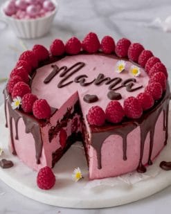 Cake With Raspberry paint by numbers
