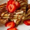 Chocolate Crepes With Strawberies And Banana paint by numbers