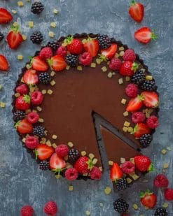Chocolate Tart With Berries paint by numbers